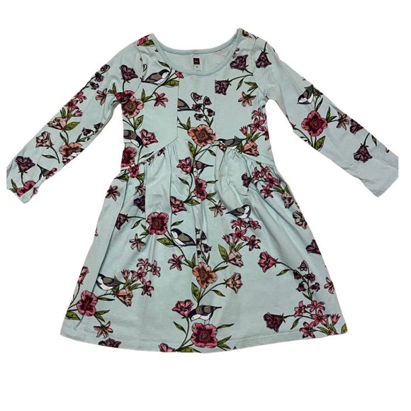 Tea Collection Other - Tea Collection Sz 6 Blue Floral Long Sleeve Dress